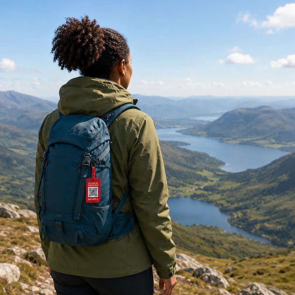 ICE Jar bag tag on rucksack